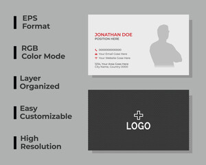 Double sided doctor visiting card, modern doctor identity card, personal visiting card, name, corporate, identity