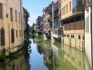 canal and houses in Padua, Italy