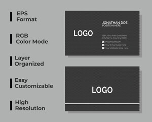 Modern visiting card, double sided corporate business card, personal visiting card, simple name card, minimal name card, layout, set