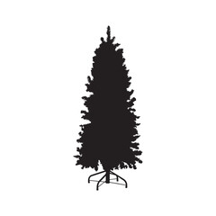 Christmas Tree silhouette vector illustration.