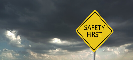 Hurricane season with symbol sign against a stormy background and copy space. dirty and angled sign adds to the drama. hurricane sign, hurricane season sing on cloudy background