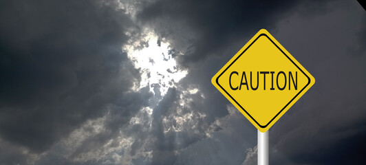 Hurricane season with symbol sign against a stormy background and copy space. dirty and angled sign adds to the drama. hurricane sign, hurricane season sing on cloudy background