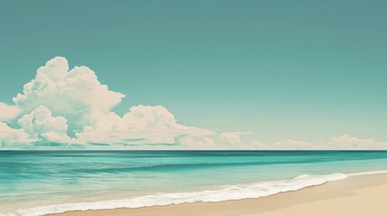 Minimalist beach landscape with empty space for your vacation message