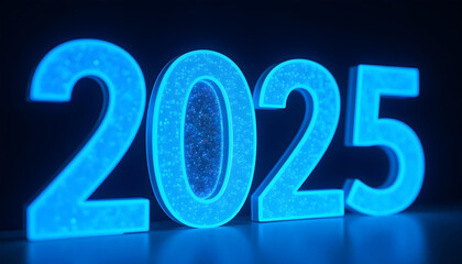 2025 3d render text new year celebration