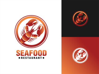 Lobster Crayfish vector logo mascot emblem badge illustration seafood business restaurant logo