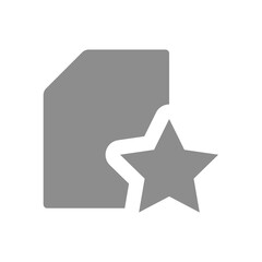 Favorite computer file with star. Stared file vector icon.