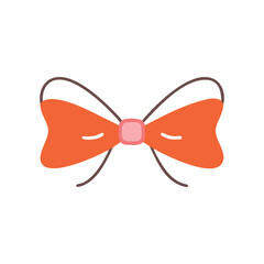 Cute bow illustration with ribbon tails, perfect for gift wrapping, celebrations, or festive decoration, isolated on white.