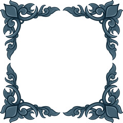 blue elegant frame with a floral design