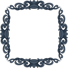 blue elegant frame vintage with a floral design