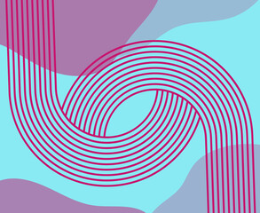 Abstract boho rainbow pattern background in purple and  fuchsia