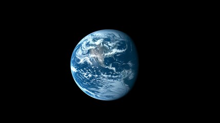 Naklejka premium Earth Planet From Space Blue Globe With Clouds And Oceans