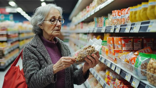 Senior Woman Shopping for Groceries