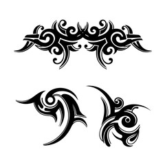 Set of tribal abstract tattoos