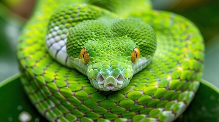 Fototapeta premium Snake Venom: This mixture of proteins and enzymes is used by snakes to immobilize or kill prey, often causing paralysis, tissue damage, and internal bleeding. 