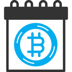 Bitcoin Calendar vector icon with an isolated background 