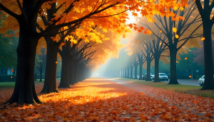 Fototapeta premium autumn in the park