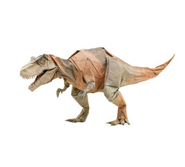Fototapeta premium origami of a Tyrannosaurus on white background 