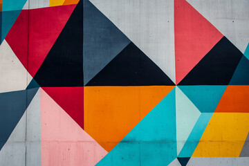  colorful wall with many different shapes and colors. The wall is a piece of art and has a vibrant and lively feel to it