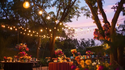 Romantic Outdoor Wedding Reception