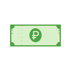 Russian ruble banknote icon currency finance Illustration on white isolated background