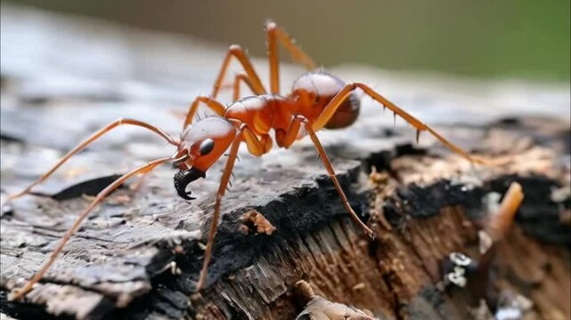 Acromyrmex spp on fallen log