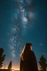 Beautiful night starry sky