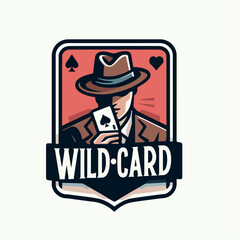 wild card poker logo illustration