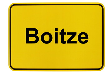 Illustration eines Ortsschildes der Gemeinde Boitze in Niedersachsen