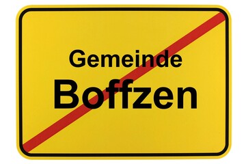 Illustration eines Ortsschildes der Gemeinde Boffzen in Niedersachsen