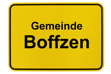 Illustration eines Ortsschildes der Gemeinde Boffzen in Niedersachsen