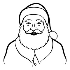 Santa Claus, black and white illustration