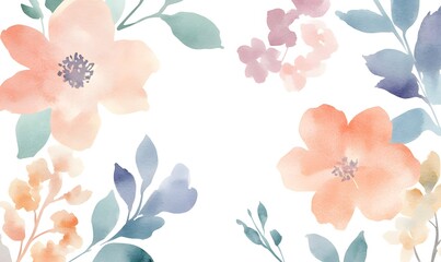 watercolor flowers Illustration flower arrangement or bouquet colorful spring flowers, Generative AI 