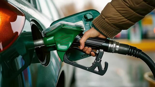 Refueling Car at Gas Station