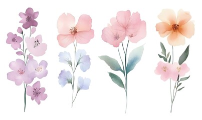 watercolor flowers Illustration flower arrangement or bouquet colorful spring flowers, Generative AI 