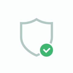 Check mark shield icon. Vector illustration	