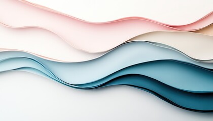 Obraz premium A serene abstract composition with soft, blended hues and smooth transitions, creating a calming effect, isolated on a white background, high resolution 8K