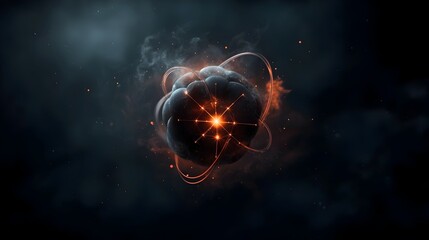 Fototapeta premium Captivating molecular structure in a spherical form radiating mesmerizing energy in star like patterns Intricate and mesmerizing scientific visualization futuristic and otherworldly