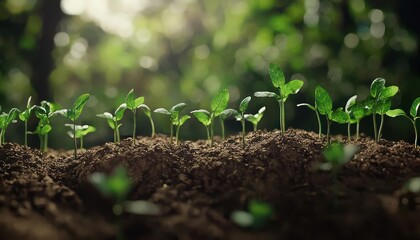 Fototapeta premium Detailed 3D model of a growth curve featuring sprouting plants.
