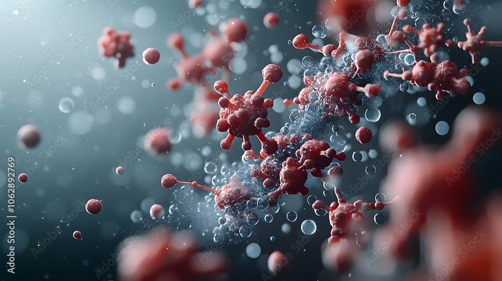 Poster mesmerizing molecular formations an intricate cinematic visualization of dynamic atomic structures s