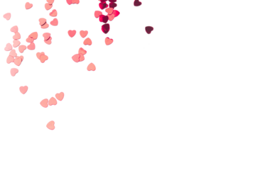 Red hearts on transparent background. Valentine's day concept.