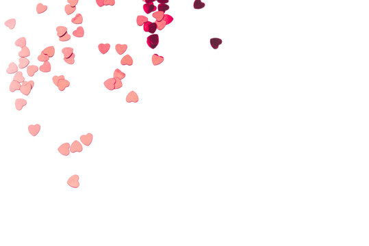 Red hearts on transparent background. Valentine's day concept.