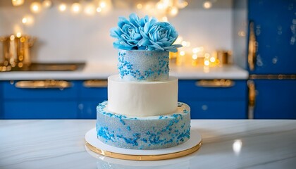 Fototapeta premium Birthday wedding cake celebration kitchen bakery