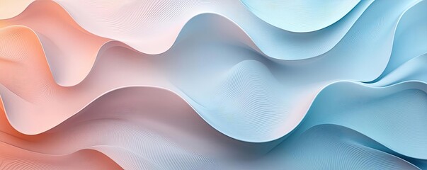Obraz premium Abstract waves in soft pastel colors on a smooth background.