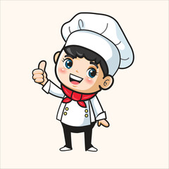 Happy smile little boy chefkid cooking