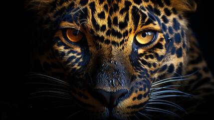 Obraz premium the Leopard with black background