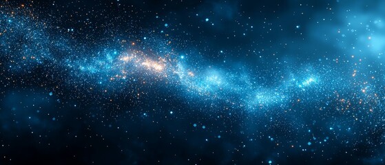 A stunning cosmic scene showcasing a swirling galaxy filled with stars and nebulae.