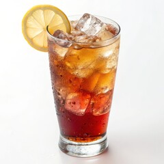 cola with ice and lemon