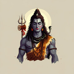 Representation of Lord Shiva, a revered deity in Hinduism, symbolizing destruction, creation, and ultimate spiritual power