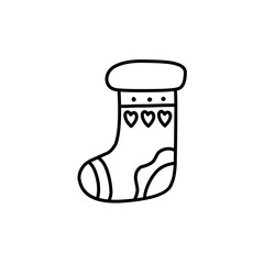 Christmas sock line icon