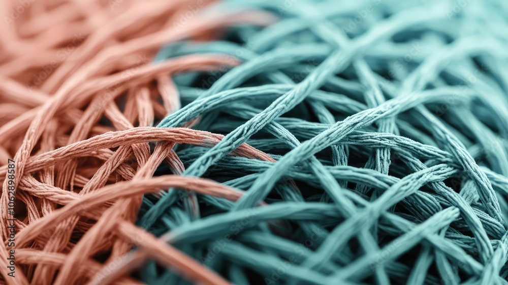 Aufkleber colorful threads intertwined in a close-up view, ideal for crafting and design.